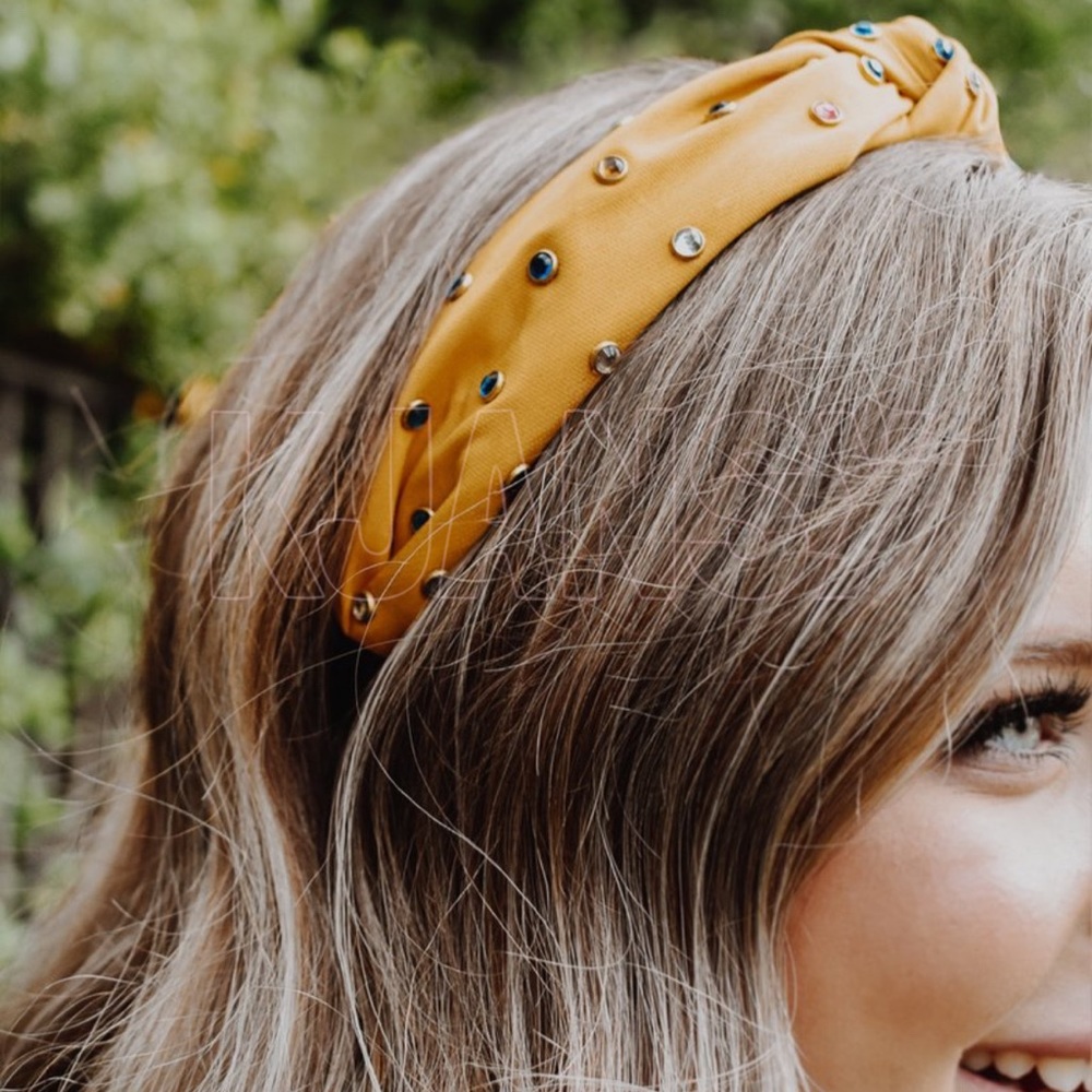 Yellow Embellished Top Knot Headband - Picture 4 of 4